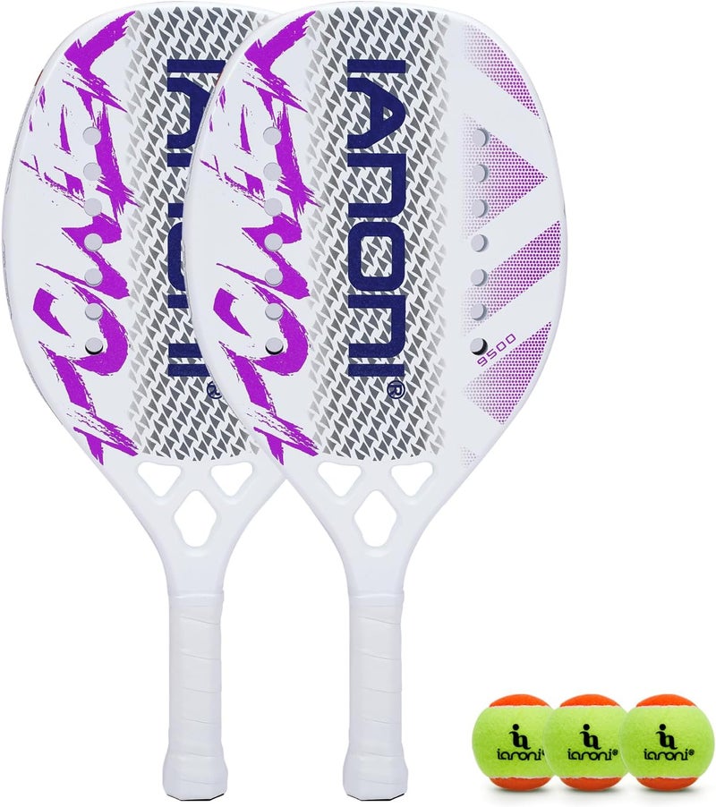 WLSRW Beach Tennis Paddle Beach Tennis Racket Carbon Fiber with EVA Memory Foam Core Tennis Paddles - Image 1